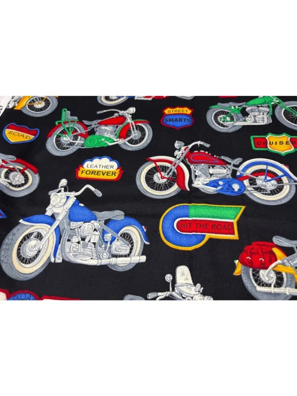 Cranston Motorcycle-Themed Cotton Fabric Print Cruisers 22